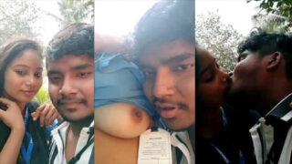 Sexy College Girl Boobs Sucked by Boyfriend in Outdoor